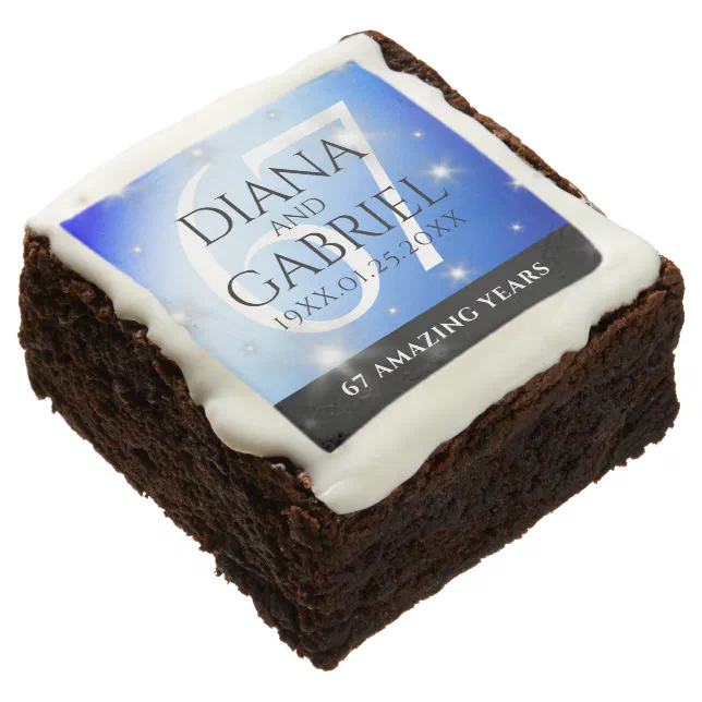 Elegant 67th Star Sapphire Wedding Anniversary Brownie