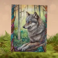 Boho Wolf Postcard