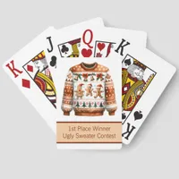 1st Place Winner Ugly Sweater Contest Gingerbread Jumbo Poker Cards