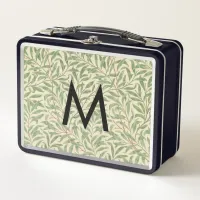 William Morris Willow Bough Vintage Retro Monogram Metal Lunch Box