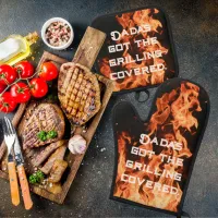 Flame-Resistant Dad’s BBQ Armor Oven Mitt & Pot Holder Set