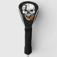 Skull with Monarch Butterfly   Golf Head Cover