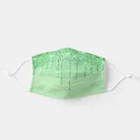 Metallic Neon Green Glitter Dripping Icing Slime Adult Cloth Face Mask