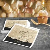 Glitter and Shine Quinceanera V2 Black/Gold ID701 Napkins