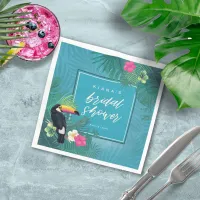 Watercolor Tropical Bridal Shower Teal ID577 Napkins