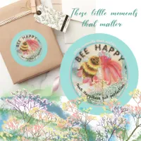 Cute Bee Happy  Classic Round Sticker