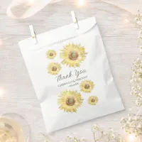 Yellow Scattered Sunflowers Watercolor Wedding Favor Bag