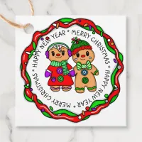 Merry Christmas | Happy New Year | Gingerbread Man Favor Tags
