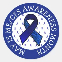 ME/CFS Syndrome Awareness Ribbon  Classic Round Sticker