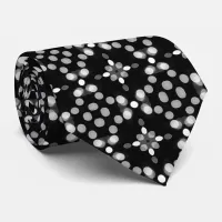 Abstract Monochrome Bokeh Dots Pattern Neck Tie