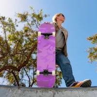 Camouflage Pastel Purple Abstract Pattern Skateboard