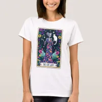 Funny Cat Lady Skeleton Tarot T-Shirt