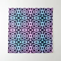 Geometric Heart Pattern Blue And Pink Tapestry