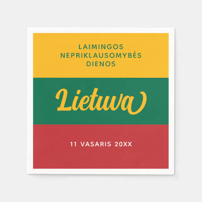 Lithuania Independence Day National Flag Napkins