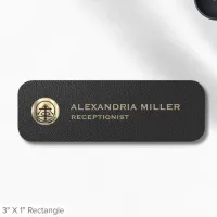 Logo Name Title Customizable Gold Logo Name Tag