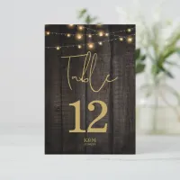 String Lights On Wood Table Numbers Wood ID525