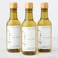 Wedding & Bridal Shower Elegant Minimalist Mini Wine Label