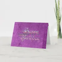 Happy Birthday Card Purple Graffiti Text