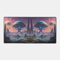 Cosmic Realms: Alien Worlds in Motion Desk Mat