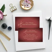 Minimal Hair Salon Red & Beige Professional Business Card