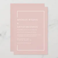 Simple Minimalist Blush Modern Wedding  Invitation