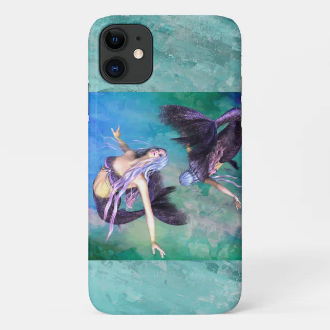 Pisces – Two Mermaids Swimming in a Loop iPhone 11 Case