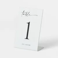 Modern Minimal Simple Wedding Table Numbers Pedestal Sign