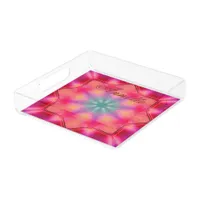 Monogram Name Colorful Blue Star Pattern | Acrylic Tray