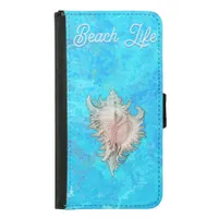 Conch Shell "Beach Life"  Samsung Galaxy S5 Wallet Case