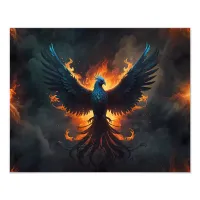 Phoenix Bird Rising with Flames Photo Print