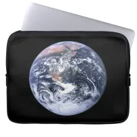 Vintage Blue Marble Earth Space Photo Black Laptop Sleeve