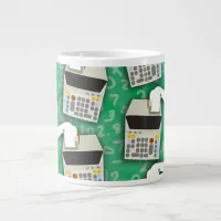 Add It Up Adding Machine Pattern Giant Coffee Mug