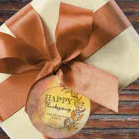 Wreath Of Doodle Leaves and Berries Thanksgiving  Favor Tags