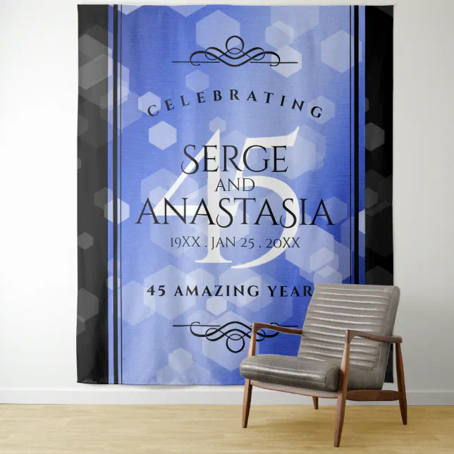 Elegant 45th Sapphire Wedding Anniversary Tapestry