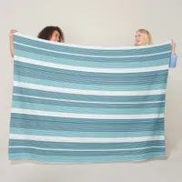 Teal Pinstripe Christmas Pattern#28 ID1009 Fleece Blanket