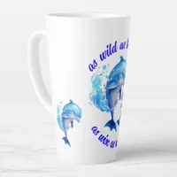 Cute Watercolor Dolphins Quote | Latte Mug