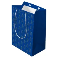 Abstract Sparkling Gold, Blue Christmas Tree Medium Gift Bag