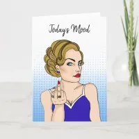 Today's Mood, MIddle Finger, Friendship Humor Card