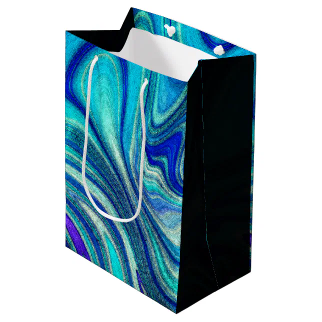 Elegant Aquamarine Paua Rainbow Shell Inspired Medium Gift Bag