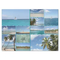 Great Tropical Paradise Caribbean Photo Collage Tissue Paper