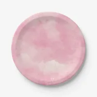 Pink Cotton Candy Watercolor Wedding Plates