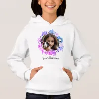 You and Your Pet Photo Floral Create Your Own Hoodie