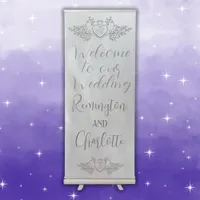 Welcome Wedding Mother-of-Pearl Lilac hues  Retractable Banner