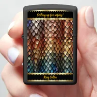 Vibrant colors of a toxic snake's skin zippo lighter