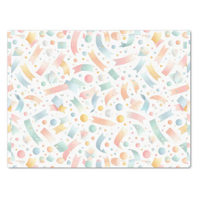 Cute Fun Kids Confetti Colorful Pastel Birthday Tissue Paper