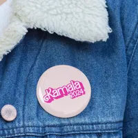 Vote Kamala Harris 2024 Hot Pink Logo Button Pin