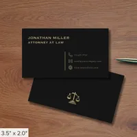 Modern Black and Gold Lawyer Business Card