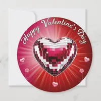 Round Personalized Disco Valentine's Card