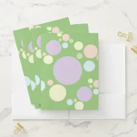 Pastel circles on a green background | pocket folder