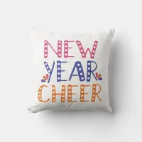 CUSTOMIZABLE New Year Cheer Bright Colors Throw Pillow
